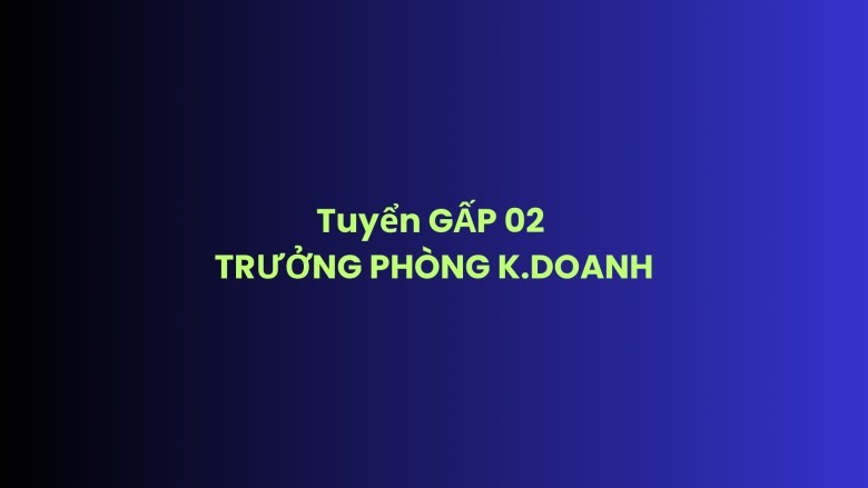 Tuyển gấp TRƯỞNG PHÒNG KINH DOANH